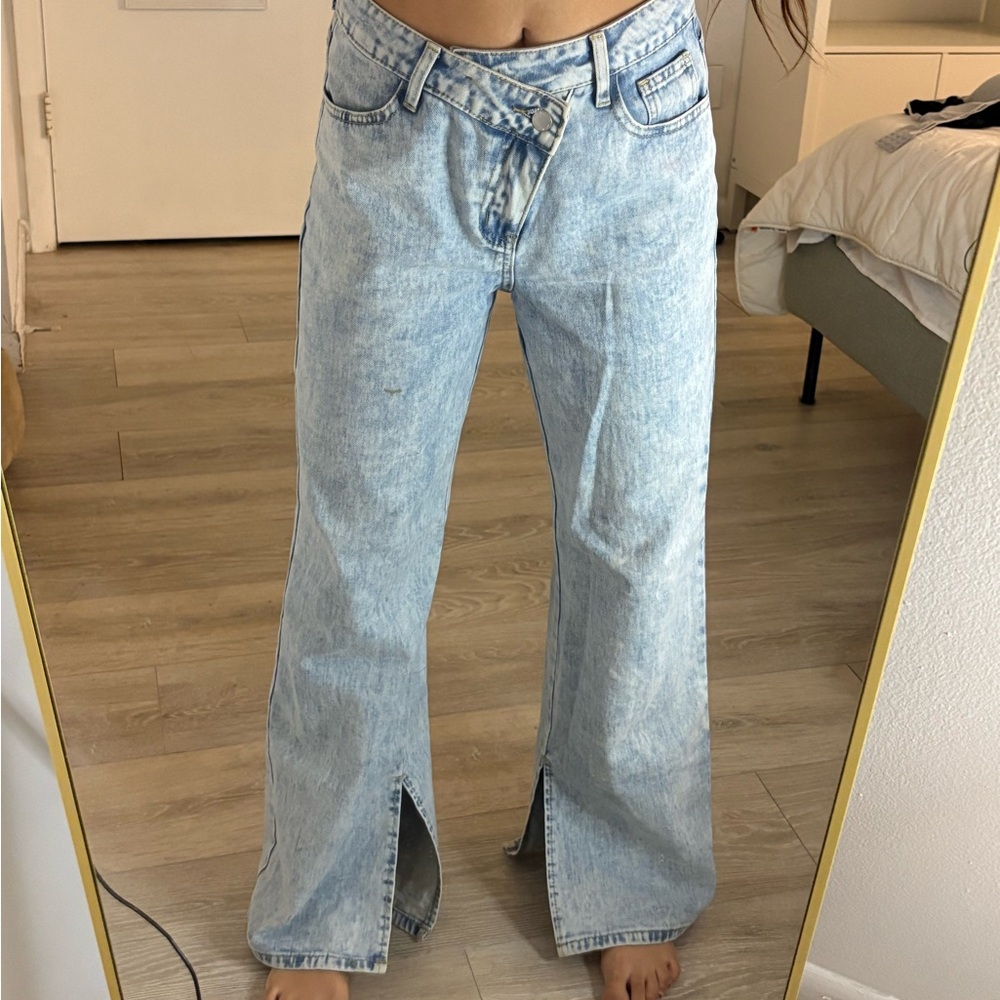 SHEIN Light Blue Flare Jeans